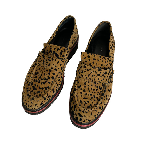 Women's 8 Rag & Bone Taryn Suede Cheetah Brown Vibram Sole Loafers - Picture 1 of 7